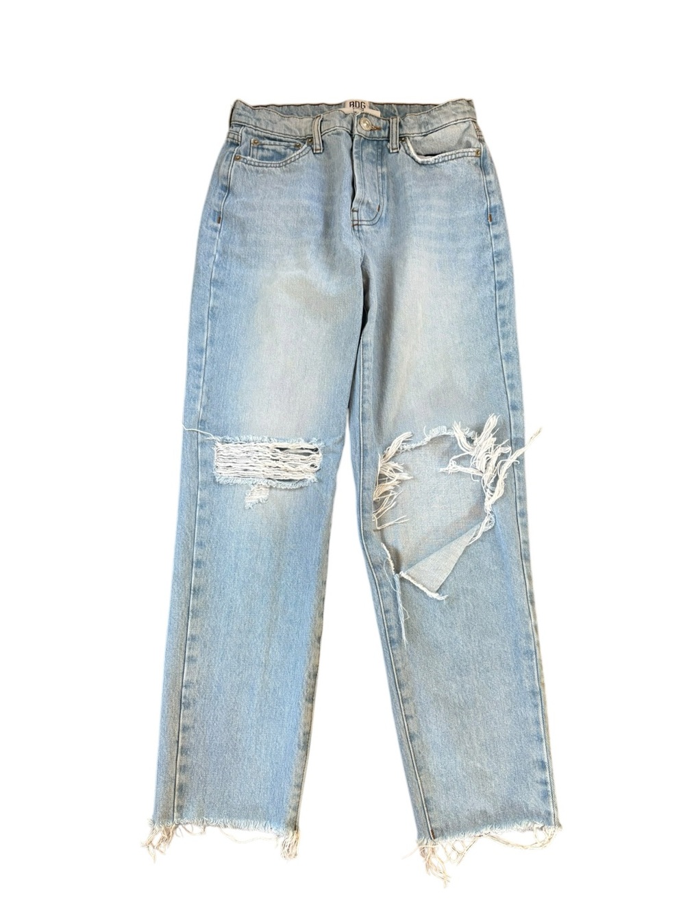 BDG Slim Straight Distressed Fringe Ankle Jeans.  Size 26